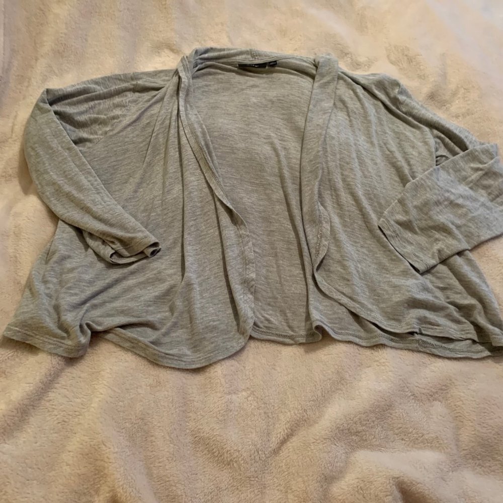 Apt 9 Striated Gray Open Jersey Cardigan Size XL